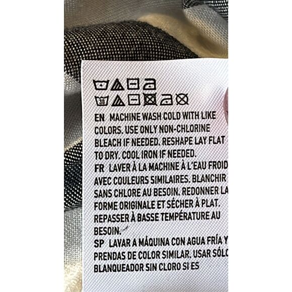 American Eagle Women's Size Medium Black White Stripe Paper Bag Tie Waist  Pants - Picture 6 of 7